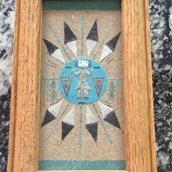 Navajo Sand Painting Covered Box - Picture 2 of 10